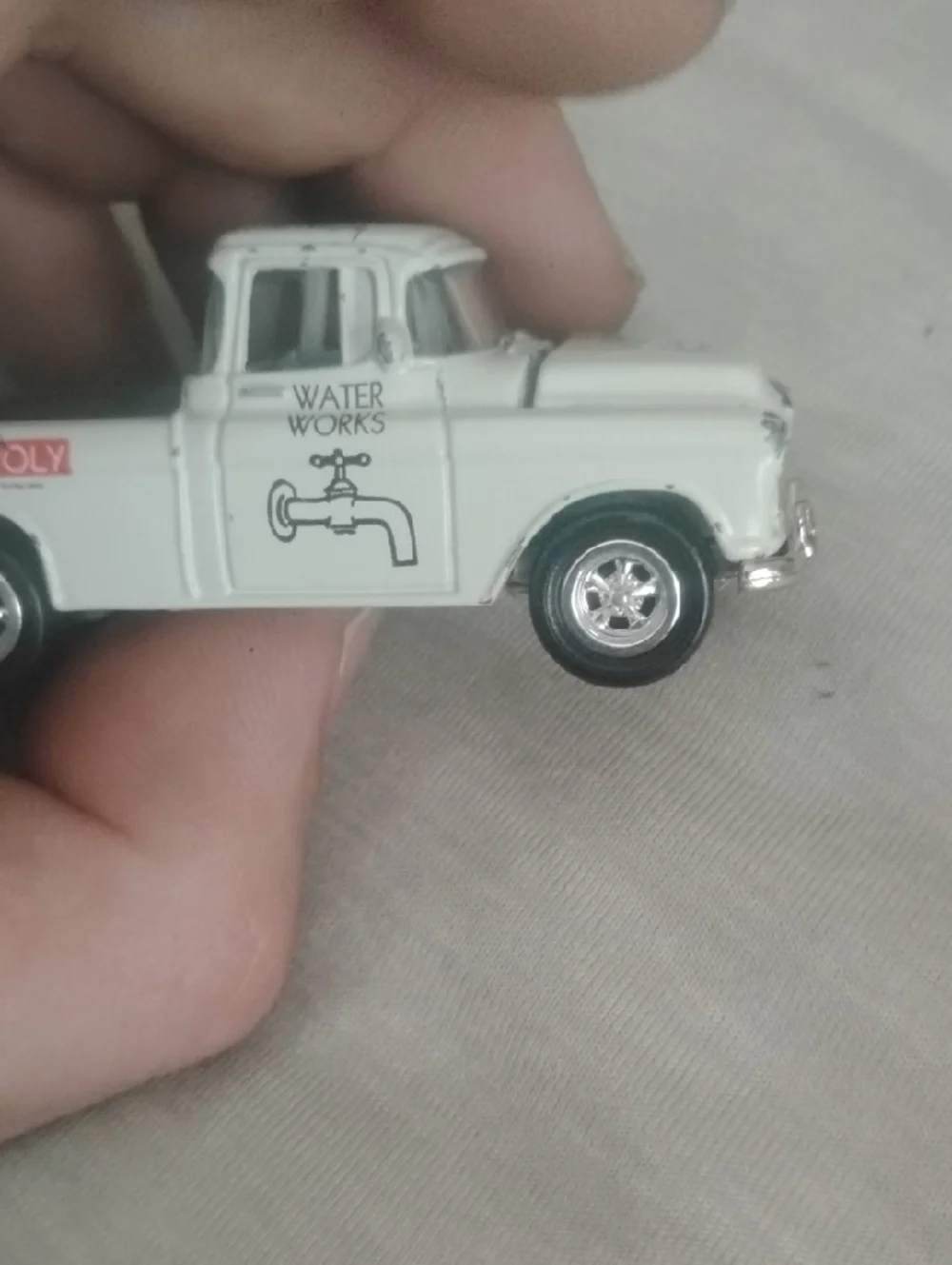 Water Works White Toy Truck - Monopoly Collectible